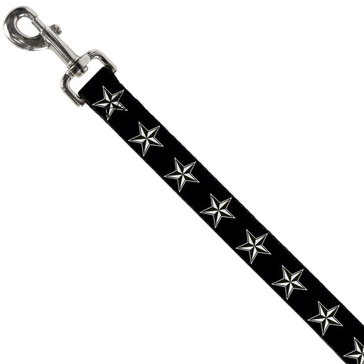 Dog Leash - Nautical Star Black/White Dog Leashes Buckle-Down   