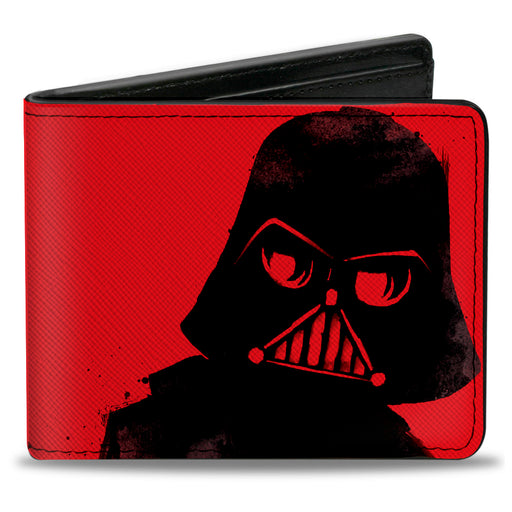Bi-Fold Wallet - Star Wars Darth Vader Face + BRINGING ORDER TO THE GALAXY Text Red Black Bi-Fold Wallets Star Wars   