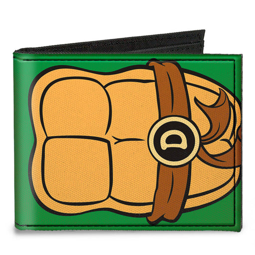 Canvas Bi-Fold Wallet - Classic TMNT Donatello Turtle Shell Greens Browns Canvas Bi-Fold Wallets Nickelodeon   
