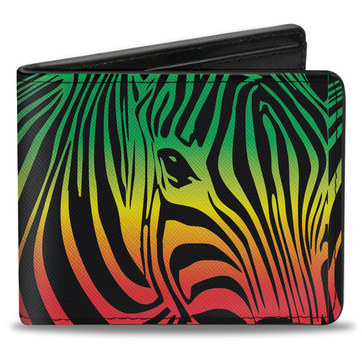Bi-Fold Wallet - Zebra Head Rasta Bi-Fold Wallets Buckle-Down   