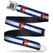 BD Wings Logo CLOSE-UP Full Color Black Silver Seatbelt Belt - Colorado Flag/Fisher Weathered Webbing Seatbelt Belts Buckle-Down   