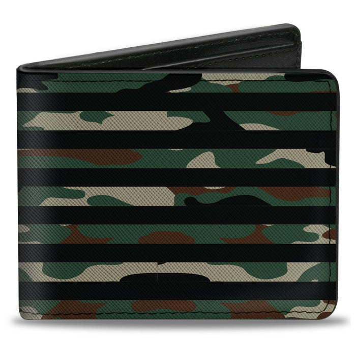 Bi-Fold Wallet - RAM Logo Americana Flag Weathered Camo Olive Black Olive Bi-Fold Wallets Ram   