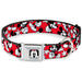 Mickey Mouse Face2 CLOSE-UP Full Color Red Black White Seatbelt Buckle Collar - Mickey Mouse Poses Scattered Red/Black/White Seatbelt Buckle Collars Disney   