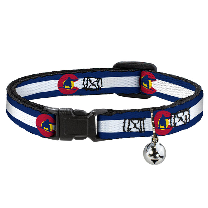 Cat Collar Breakaway - Colorado Flag Snowboarder Blue White Red Yellow Breakaway Cat Collars Buckle-Down   