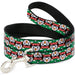 Dog Leash - Christmas Penguin Flip/Stripe Green/White/Orange/Black Dog Leashes Buckle-Down   