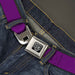 BD Wings Logo CLOSE-UP Full Color Black Silver Seatbelt Belt - Purple Webbing Seatbelt Belts Buckle-Down   