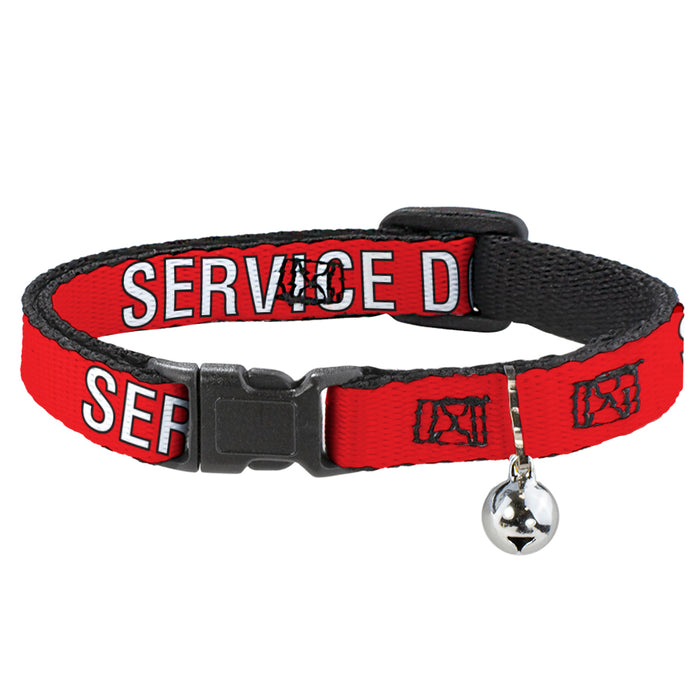 Cat Collar Breakaway - SERVICE DOG Red Black White Breakaway Cat Collars Buckle-Down   