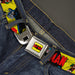 Classic BATMAN Comic Logo Full Color Yellow Black Red Seatbelt Belt - Classic BATMAN Issue #1 Robin & Batman Cover Pose Yellow/Red Webbing Seatbelt Belts DC Comics   