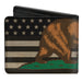Bi-Fold Wallet - Cali Bear Star US Flag Stretch Black White Red Bi-Fold Wallets Buckle-Down   