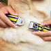 Dog Bone Seatbelt Buckle Collar - Stripes Light Yellow/Navy/Yellow Seatbelt Buckle Collars Buckle-Down   