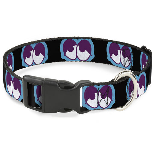 Plastic Clip Collar - Dopey Eyes Black/Baby Blue/Purple Plastic Clip Collars Buckle-Down   