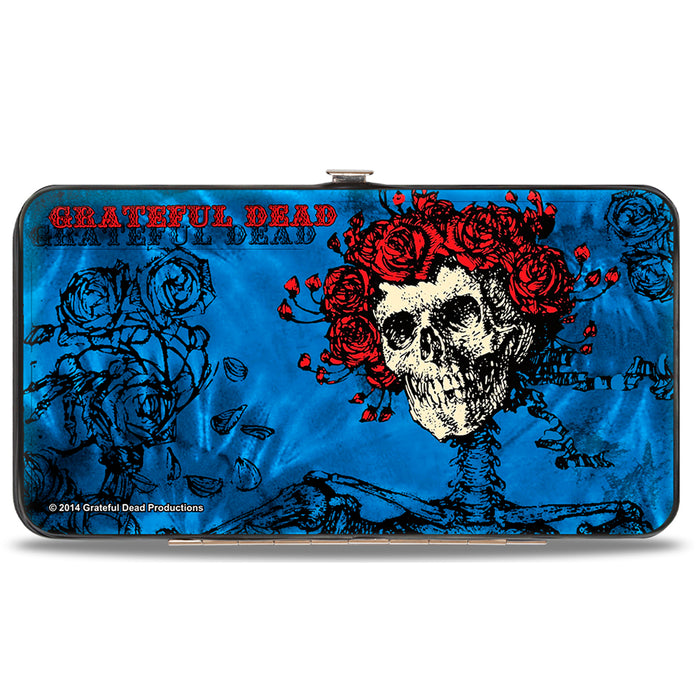 Hinged Wallet - GRATEFUL DEAD Skull & Roses Blues Black Red Hinged Wallets Grateful Dead   