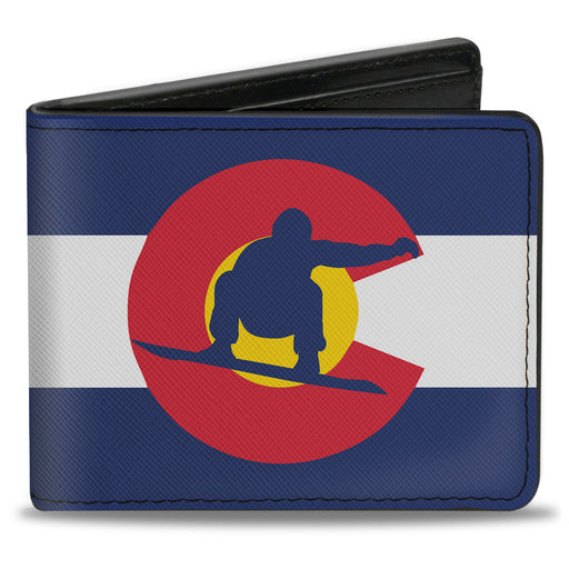Bi-Fold Wallet - Colorado Flag Snowboarder Blue White Red Yellow Bi-Fold Wallets Buckle-Down   
