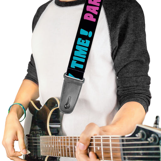 Guitar Strap - PARTY TIME! Black Green Turquoise Fuchsia Guitar Straps Buckle-Down   