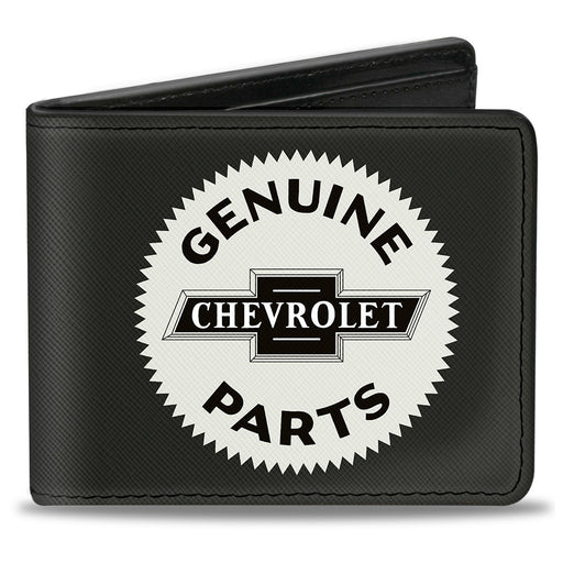 Bi-Fold Wallet - 1920 GENUINE CHEVROLET PARTS Seal Charcoal Tan Bi-Fold Wallets GM General Motors   