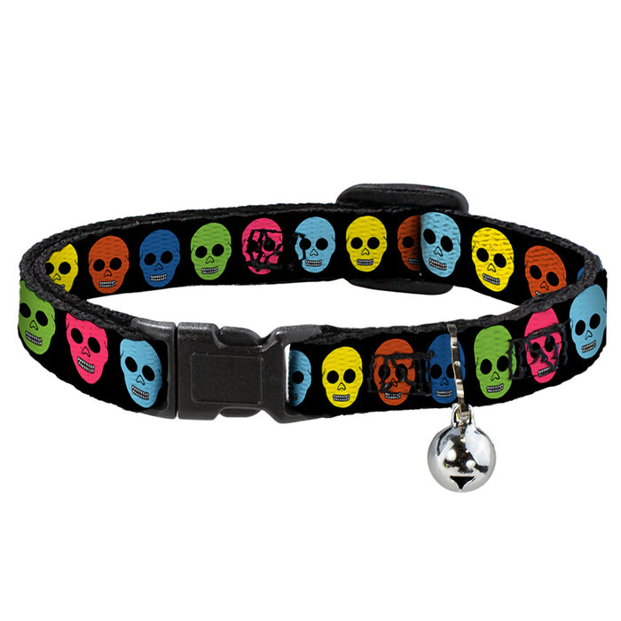 Cat Collar Breakaway - Skulls Black Multi Color Breakaway Cat Collars Buckle-Down   