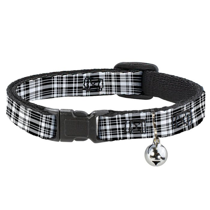 Cat Collar Breakaway - Plaid Black White Breakaway Cat Collars Buckle-Down   