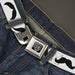 BD Wings Logo CLOSE-UP Full Color Black Silver Seatbelt Belt - Mustaches Straight White/Black Webbing Seatbelt Belts Buckle-Down   