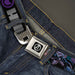 MARVEL AVENGERS Avengers "A" Logo Full Color Black Silver-Fade Seatbelt Belt - HAWKEYE Action Poses/Logo/Avengers "A" Logo Black/Purple/Silver-Fade Webbing Seatbelt Belts Marvel Comics   