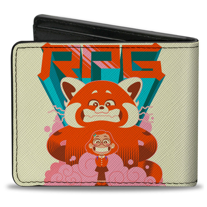 Bi-Fold Wallet - Turning Red Mei Lee and Red Panda Mei RPG Pose Cream Blues Orange Pink Bi-Fold Wallets Disney   