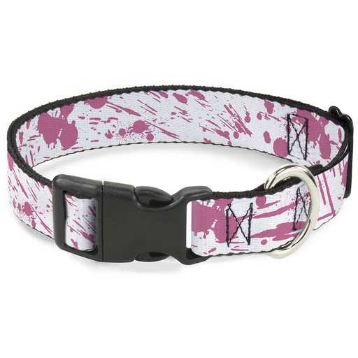 Plastic Clip Collar - Splatter White/Pink Plastic Clip Collars Buckle-Down   
