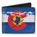 Bi-Fold Wallet - Colorado Skier4 Mountains Blues White Red Yellow Bi-Fold Wallets Buckle-Down   