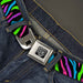 BD Wings Logo CLOSE-UP Full Color Black Silver Seatbelt Belt - Zebra Black/Blue/Green/Pink/Purple Webbing Seatbelt Belts Buckle-Down   