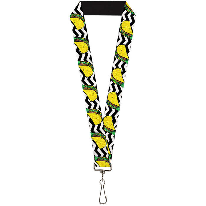 Lanyard - 1.0" - Taco Chevron Black White Lanyards Buckle-Down   