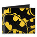 Canvas Bi-Fold Wallet - Bat Signals Stacked Yellow Black Canvas Bi-Fold Wallets DC Comics   
