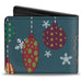 Bi-Fold Wallet - Christmas Ornaments Snowflakes Blue White Multi Color Bi-Fold Wallets Buckle-Down   