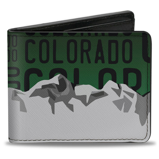 Bi-Fold Wallet - Colorado Mountains Green Black Text Grays Bi-Fold Wallets Buckle-Down   