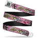 BD Wings Logo CLOSE-UP Full Color Black Silver Seatbelt Belt - Lucky Pink Webbing Seatbelt Belts Buckle-Down   