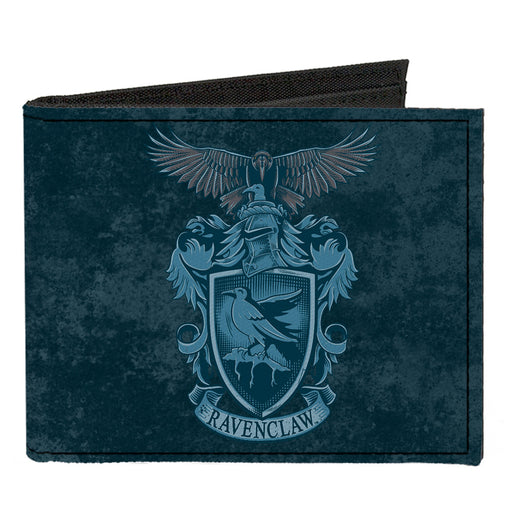 Canvas Bi-Fold Wallet - RAVENCLAW Eagle Crest + LEARNING WIT WISDOM Banner Blues Golds Canvas Bi-Fold Wallets The Wizarding World of Harry Potter Default Title  