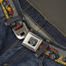 BD Wings Logo CLOSE-UP Full Color Black Silver Seatbelt Belt - Hot Rod w/Flames Webbing Seatbelt Belts Buckle-Down   