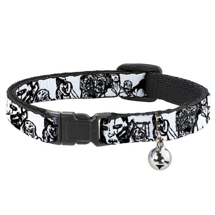 Cat Collar Breakaway - Zombies White Black Breakaway Cat Collars Buckle-Down   