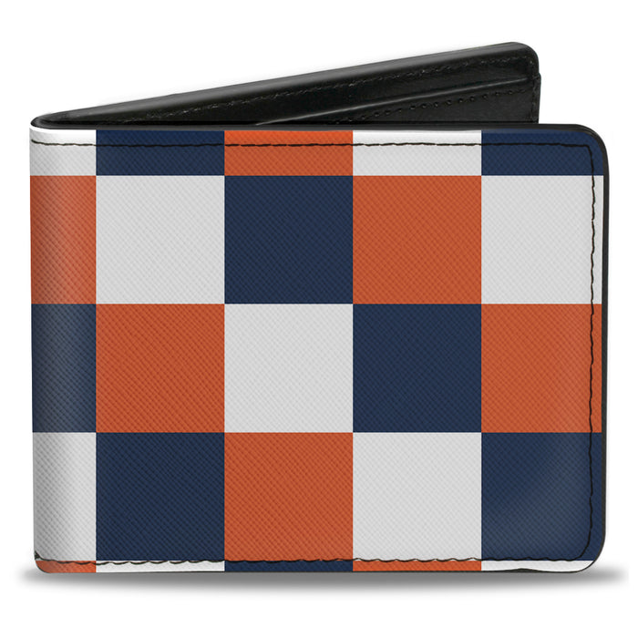 Bi-Fold Wallet - Checker Navy Orange White