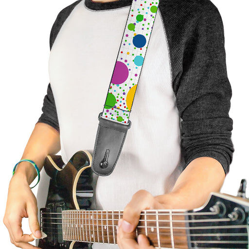 Guitar Strap - Dots Grid3 White Gray Multi Color Guitar Straps Buckle-Down   