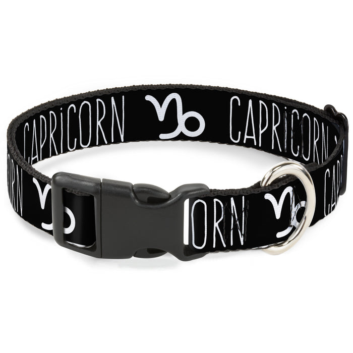 Plastic Clip Collar - Zodiac CAPRICORN/Symbol Black/White Plastic Clip Collars Buckle-Down   