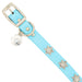 Vegan Leather Dog Collar - Frozen 2 Light Blue PU w Snowflake Embellishments & Metal Charm Imported PU Collars Disney   