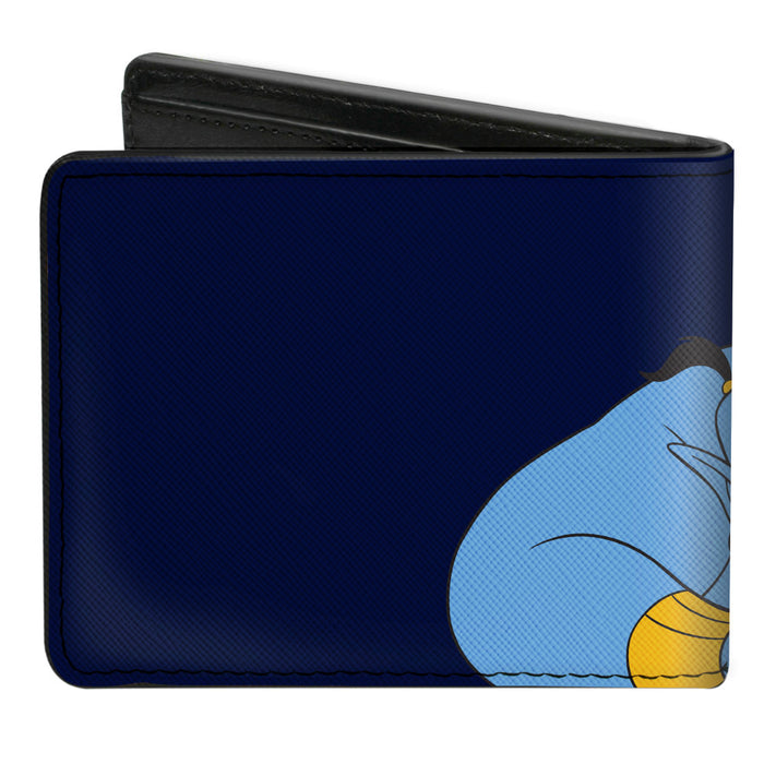 Bi-Fold Wallet - Aladdin Genie APPLAUSE Pose Black Neon Blue Bi-Fold Wallets Disney   