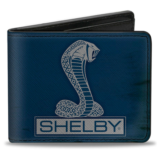 Bi-Fold Wallet - SHELBY Tiffany Box Weathered Navy Gray Bi-Fold Wallets Carroll Shelby   