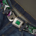 HAHA Stacked Full Color Black Gray Green Seatbelt Belt - The Joker 4-Poses/Joker Card HAHA/Smile/BANG! Grays/Greens/Purples Webbing Seatbelt Belts DC Comics   