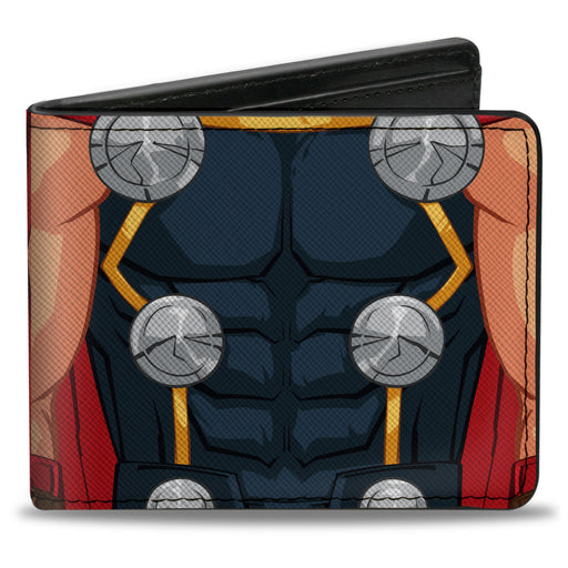 MARVEL AVENGERS Bi-Fold Wallet - Thor Character Close-Up Front and Back Bi-Fold Wallets Marvel Comics   