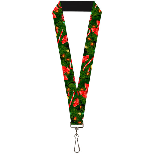 Lanyard - 1.0" - Decorated Tree2 w Bows Lights Candy Canes Lanyards Buckle-Down   