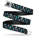 BD Wings Logo CLOSE-UP Full Color Black Silver Seatbelt Belt - Skulls & Stars Black/White/Blue Webbing Seatbelt Belts Buckle-Down   