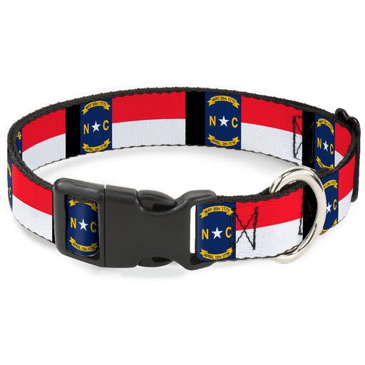 Plastic Clip Collar - North Carolina Flag/Black Plastic Clip Collars Buckle-Down   