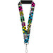 Lanyard - 1.0" - Funky Checkers Black White Neon Lanyards Buckle-Down   