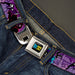 TEEN TITANS GO! Full Color Black Blue Yellow Seatbelt Belt - RAVEN/Trigon/Ghosts Cemetery Poses Purples Webbing Seatbelt Belts DC Comics   