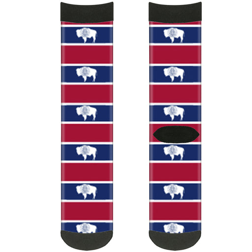 Sock Pair - Polyester - Wyoming Flags - CREW Socks Buckle-Down   