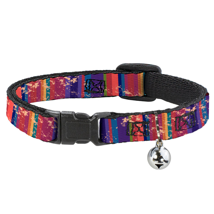 Cat Collar Breakaway - Lines Weathered Reds Purples Breakaway Cat Collars Buckle-Down   